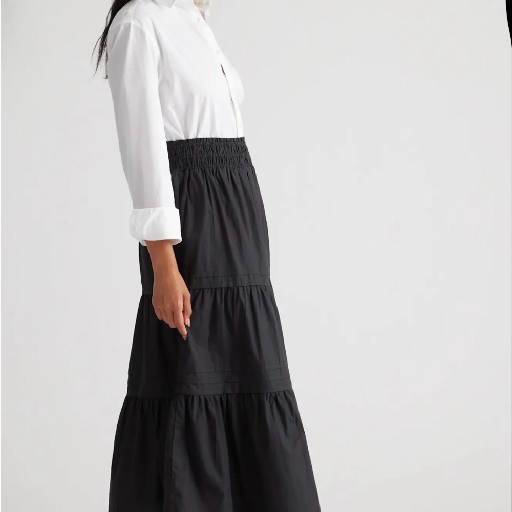 Quince Black Tiered Maxi Skirt - Picture 2 of 5